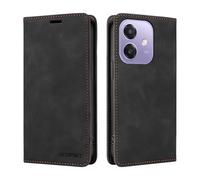 DEDUX Case Compatible with Oppo A40 4G / A40m / A60 5G, RFID Blocking Magnetic Leather Flip Cover Credit Card Holder Folio Phone Case. Black