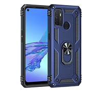 Dedux Case Compatible with Oppo A53 / A53s, [Tough Armor Series] Rugged Anti-Scratch PC back panel + TPU + Foldable holder. Navy