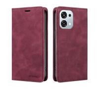 DEDUX Case Compatible with Oppo A6 Pro 5G, RFID Blocking Magnetic Leather Flip Cover Credit Card Holder Folio Phone Case. Red