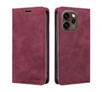 DEDUX Case Compatible with Oppo Reno15 5G, RFID Blocking Magnetic Leather Flip Cover Credit Card Holder Folio Phone Case. Red