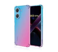 DEDUX Case Compatible with Xiaomi Poco X7 Pro 5G, Gradient Color Four Corner Reinforcement Shockproof Tpu Crystal Clear Protective Phone Case Cover (Blue/Pink)