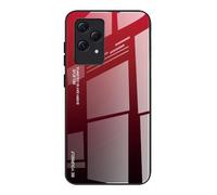 DEDUX Case for Honor 200 Lite, Gradient Tempered Glass Back Case and Shockproof Silicone Tpu Protective Phone Case Cover (Red/Black)