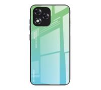 DEDUX Case for Honor 400 Lite, Gradient Tempered Glass Back Case and Shockproof Silicone Tpu Protective Phone Case Cover (Green)