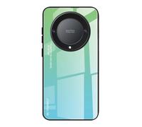 DEDUX Case for Honor Magic 6 Lite 5G (Magic6 Lite) / X9b, Gradient Tempered Glass Back Case and Shockproof Silicone Tpu Protective Phone Case Cover (Green)