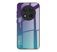 DEDUX Case for Honor Magic 7 Lite 5G (Magic7 Lite) / X9c, Gradient Tempered Glass Back Case and Shockproof Silicone Tpu Protective Phone Case Cover (Purple/Green)