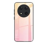 DEDUX Case for Honor Magic 7 Lite 5G (Magic7 Lite) / X9c, Gradient Tempered Glass Back Case and Shockproof Silicone Tpu Protective Phone Case Cover (Gold/Pink)