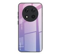 DEDUX Case for Honor Magic 7 Lite 5G (Magic7 Lite) / X9c, Gradient Tempered Glass Back Case and Shockproof Silicone Tpu Protective Phone Case Cover (Purple)