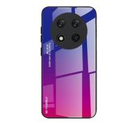 DEDUX Case for Honor Magic 7 Lite 5G (Magic7 Lite) / X9c, Gradient Tempered Glass Back Case and Shockproof Silicone Tpu Protective Phone Case Cover (Blue/red)