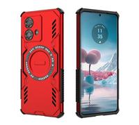 DEDUX Case for Motorola Edge 40 Neo, Armor Cooling Holes Phone Case Magnetic Ring Hard PC Silicone Tpu Cover. Red