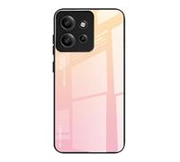 DEDUX Case for Motorola Edge 60 Neo/Edge 50 Neo, Gradient Tempered Glass Back Case and Shockproof Silicone Tpu Protective Phone Case Cover (Gold/Pink)