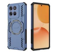 DEDUX Case for Motorola Moto G67 Power, Armor Cooling Holes Phone Case Magnetic Ring Hard PC Silicone Tpu Cover. Blue