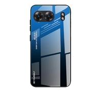 DEDUX Case for OnePlus Nord 4 5G, Gradient Tempered Glass Back Case and Shockproof Silicone Tpu Protective Phone Case Cover (Blue/Black)