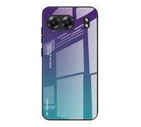 DEDUX Case for OnePlus Nord 4 5G, Gradient Tempered Glass Back Case and Shockproof Silicone Tpu Protective Phone Case Cover (Purple/Green)