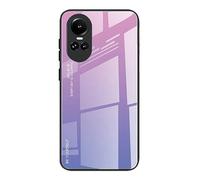 DEDUX Case for Oppo Reno 10 5G, Gradient Tempered Glass Back Case and Shockproof Silicone Tpu Protective Phone Case Cover (Purple)