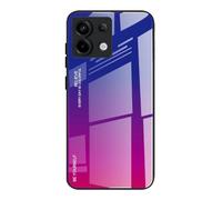 DEDUX Case for Xiaomi Redmi Note 13 Pro 5G, Gradient Tempered Glass Back Case and Shockproof Silicone Tpu Protective Phone Case Cover (Blue/red)