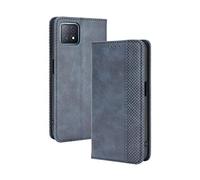 DEDUX Flip Case Compatible with Oppo A73 5G, Retro Leather Wallet Cover Magnetic Closure Folio Stand with Card Slots, Blue