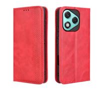 DEDUX Flip Case for Honor 400 Lite, Retro Leather Wallet Cover Magnetic Closure Folio Stand with Card Slots. Red