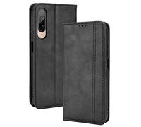 DEDUX Flip Case for HTC Desire 22 Pro, Retro Leather Wallet Cover Magnetic Closure Folio Stand with Card Slots. Black