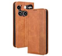 DEDUX Flip Case for Nothing Phone 3, Retro Leather Wallet Cover Magnetic Closure Folio Stand with Card Slots. Brown