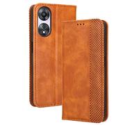 DEDUX Flip Case for Oppo A78 5G, Retro Leather Wallet Cover Magnetic Closure Folio Stand with Card Slots. Brown