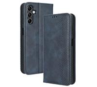 DEDUX Flip Case for Samsung Galaxy M34 5G, Retro Leather Wallet Cover Magnetic Closure Folio Stand with Card Slots. Blue