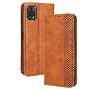 DEDUX Flip Case for UMIDIGI A13 Pro 5G, Retro Leather Wallet Cover Magnetic Closure Folio Stand with Card Slots. Brown