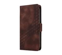 DEDUX Flip Embossed Case for Honor Magic 7 Lite 5G (Magic7 Lite) / X9c Phone Case, Premium PU Leather Case, Foldable Flip TPU Card Slots Magnetic Closure Stand Function Cover. Brown