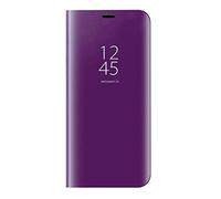 DEDUX Mirror Plating Flip Stand Case for Samsung Galaxy Note 10 Lite.Purple