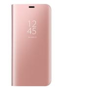 DEDUX Mirror Plating Flip Stand Case for Samsung Galaxy Note 10 Lite.Rose Gold