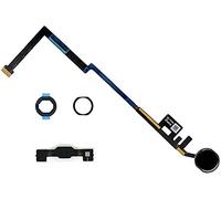 Dedyel Dedia Replacement Home Button Compatible with iPad 5 5th Generation 2017 (A1822 A1823) and iPad 6 6th Generation 2018 (A1893 A1954) 9.7 inch + Flex Cable Connector and Screwdriver (Black)