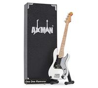 Dee Dee Ramone (Ramones): Bass - Miniature Guitar Replica - Music Gifts - Handmade Ornamental 1/4 Scale - Includes a Display Box, Name Tag and Miniature Guitar Stand