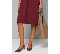Dee Faux Patent Croc Leather Metal Trim Slingback Court Shoes Wallis Cherry 7