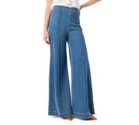 DEE OCLEPPO Women's Anna High Rise Pull on Pin Tuck Pant Standard Jeans, Hazy Blue Wash, S
