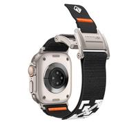 Dee Plus Magnetic Nylon Band for Apple Watch Ultra 3/2 49mm, Adjustable Woven Sport Strap with Stainless Steel Magnetic Buckle, Breathable Hook and Loop Band for iWatch 44/45/46mm (Titanium Black)