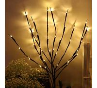 Deeabo LED Lighted Twig Branches, Battery Operated Artificial Tree Lights DIY Branch Lamp LED Flashing Light Garden Stake Lights Vase Decoration Tree Light for Home Christmas Decor, Warm White