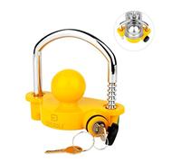 DEEAGLE Universal Trailer Hitch Lock with Alike Keys - Fits 1-7/8", 2" & 2-5/16" Couplers, Adjustable for RVs, Boats & Campers Accessories - Yellow Trailer Lock