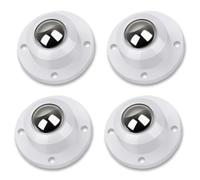 Deear Self Adhesive Caster Wheels for Furniture,Storage Box,Trash Can,PC Stainless Steel Universal Pulley 360 Degree Rotating Adhesive Caster Wheels 0.8 Inch Low Profile Swivel Wheels White 4 Pack
