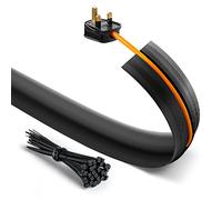 Deeba UK Floor Cable Cover Protector with Pack of Cable Ties | Medium Duty Wire Cover with Non-Slip Base, Protect Cables & Prevent Trip Hazards | Ideal for Home, Offices, Retail, Gyms & Garages (4M)