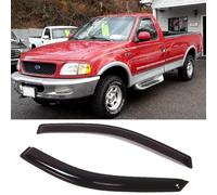 Deebior 2pcs Out-Channel Tape On Dark Smoke Side Wind Deflector,Sun Rain Guards Ventvisor Window Visors fit for Ford F-150 2004-2008 Standard cab (Regular cab) 92805