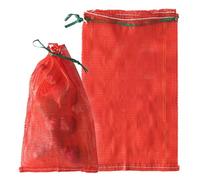 deebree 25 lb Mesh Bags for Vegetables 300pcs, 15"×25" Onion Bags Mesh Produce Bag Reusable Washable Net Storage Sacks with Drawstring for Garlic Potato Fruits Seafood Crayfish, Red Pack of 300