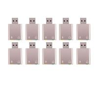 Deechate 10X USB Sound Card 7.1 External USB to Jack 3.5mm Headphone Adapter Stereo Audio Mic Sound Card for Pc Computer Laptop