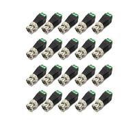 Deechate 20Pcs Male Metal BNC Connector with DC Connector Plug Screw Terminal UTP Video Balun for CCTV Surveillance Camera
