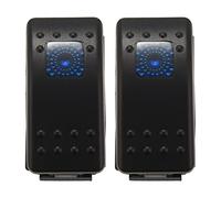 Deechate 2X 12V 20 Amp Waterproof Blue LED On/Off Boat Marine SPST 3P Rocker Switch with Light