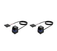 Deechate 2X Computer Desktop Switch Colorful LED PC Motherboard External Power on/Off Button Extension Cable for A