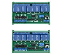 Deechate 2X DC 24V 8 Ch RS485 Relay Board Modbus RTU UART Remote Control Switch DIN35 Rail Box for PLC Automation Control