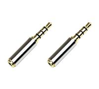 Deechate 2X Golden 3.5Mm Male to 2.5Mm Female Plug Stereo Audio Earphone Jack Adapter Converter