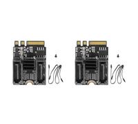 Deechate 2X M2 to SATA3.0 Expansion Card KEY E WIFI M.2 to Hard Disk Adapter Card Without Driver Installation JMB582 Chip
