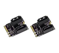 Deechate 2X M2 to SATA3.0 Expansion Card KEY E WIFI M.2 to HDD Adapter Drive-Free JMB582 Adapter Card