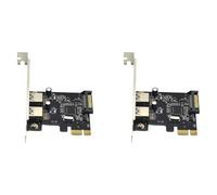 Deechate 2X PCIE Expansion Card PCI-E to 2-Port USB3.0 5Gbps Convert Card Riser for Win7/8/9/10/Linux