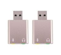 Deechate 2X USB Sound Card 7.1 External USB to Jack 3.5mm Headphone Adapter Stereo Audio Mic Sound Card for Pc Computer Laptop